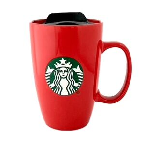 Starbucks 2020 Christmas 12fl oz Red Ceramic Coffee Mug Cup with Sipper Lid